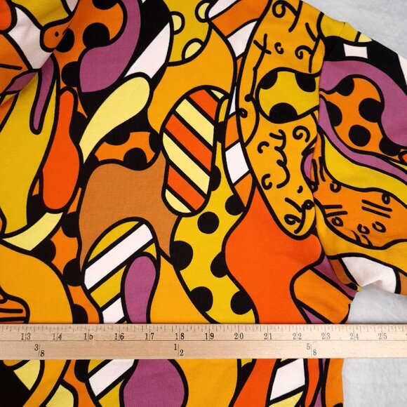 Puma BRITTO Hoodie Mens Large Yellow Orange AOP Graffiti Art Streatwear 90s insp - Picture 13 of 16